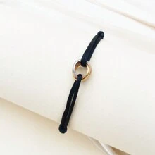 1pc Fashionable Metal Triple Ring Crisscross Bracelet, Lucky Charm Bangle Suitable For Women Everyday Wear