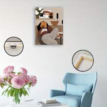 1 Pc Retro Geometric Posters For Valentine's Day Easter Home Room Decor Wooden Framed Canvas Painting -  Thickness 2.25cm/0.9inch,Home Gift Decoration, Room Decoration Aesthetic, Wall Decoration Art, Perfect Gift, Autumn And Winter Wall Decoration, Living Room Decoration, Bedroom Decoration, Kitchen Decoration, Entry Decoration, Bathroom Decoration, Direct Wall Painting, High Quality Wall Painting Poster
