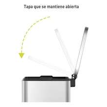 Bote de basura EKO Stella Slim 30L Acero Inoxidable, bote de basura cocina, pedal resistente, bote basura baño, bote de basura grande - 1 - Ver 6
