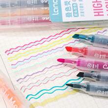5 stuks/set dubbelzijdige markeerstiften, 10 kleurenset, zachte fluorescerende markers voor kleuren, onderstrepen, decoratieve markeringen, ontwerp met dubbele punt voor doe-het-zelf-notities, schilderen, paasdecoraties, kunstbenodigdheden
