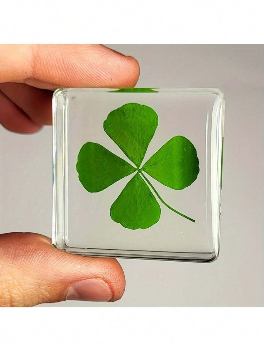 1 pieza Trébol de cuatro hojas de vidrio transparente, Eres mi amuleto de la suerte, Colgante de trébol de cuatro hojas, Regalo de fiestas, Regalo de cumpleaños, Cumpleaños único, Regalo de boda, Vuelta al colegio, Halloween, Regalo de Navidad, Extrañándote Tesoro - Verde - Ver 1