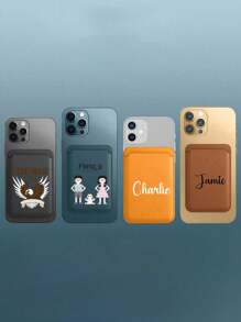 1pc Customized Photo Magnetic Card Holder, Multifunctional Car Phone Holder, MagSafe Card Case, Portable Card Wallet, Suitable For Daily Use, Can Be Given As A Gift To Family And Friends