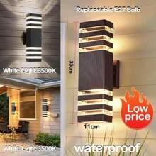 CANMEIJIA Acrylic LED Wall Lamp, IP65 Waterproof Outdoor Home Lighting Fixture, E27 Base, Square/Round Shape, Suitable For Balcony, Stairs, Street, Indoor, Garden, Living Room, Bathroom, Kitchen, Bedroom, Corridor