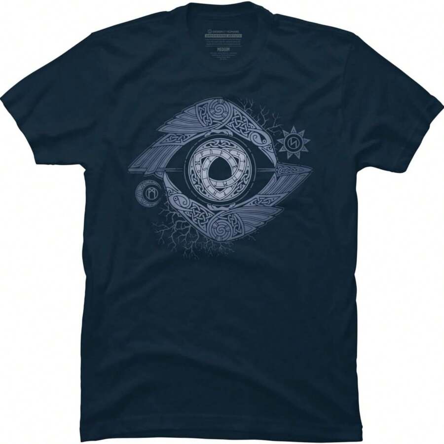 Design By Humans Men's Odin's Eye By RAIDHO T-Shirt - -.Jpg - 黑色 - 查看 1