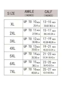 1pc Plus Size Thigh High Segmented Compression Leg & Calf Socks, 2XL-7XL - Beige - View 5