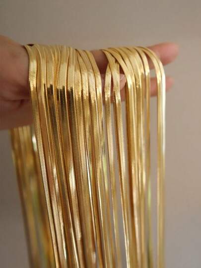 Versatile Stainless Steel Blade Chain Set For DIY Handcraft Necklace, Can Be Matched With Pendants For Layered Jewelry Accessories