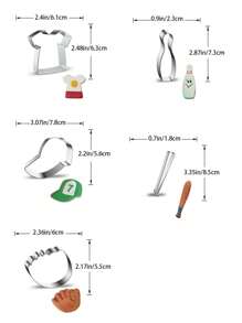 1pc Stainless Steel Sports Theme Cookie Cutter, For DIY Cakes T-Shirts, Baseball Hat, Bowling Ball, Baseball Glove - Cookie Cutters - View 2