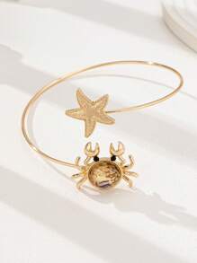 Tropiscape 1件装海星螃蟹海洋生物上臂环女士臂套臂镯饰品夏季度假饰品度假氛围休闲海滩秋季圣诞节冬季圣诞礼物 - 彩色 - 查看 6