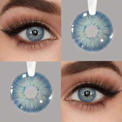 2pcs Gray Brown Colored Contact Lenses Eye Makeup Soft Contact Lenses Annual Disposable Glasses Beauty Soft Lenses Halloween Costume Cosplay