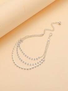 1 件时尚简约水滴砖装饰脚链首饰，适合日常、海滩、度假穿着 - 流蘇 - 查看 14