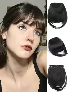 8英寸刘海发夹,带鬓角刘海假发,扁平法式刘海夹式接发,自然浓密刘海及鬓角假发,适合女性日常佩戴 - 彩色 - 查看 3