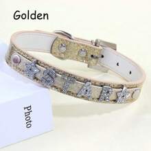 1Pc Custom Letter Collar, Name Collar, Text Collar Necklace, Multicolor Custom Diamond Name Leather Collar For Human, Sparkling Diamond Collar, Handmade Collar For Women, Valentine's Day Gift Custom Women's Necklace, Name Collar, Text Collar Necklace, Role Play Initials Necklace, Gift For Her