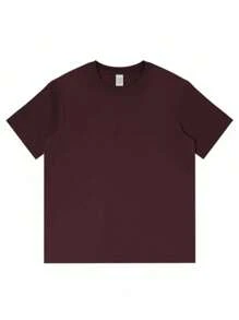 Plain Basic Short Sleeve Cotton T-Shirts S-G3 - Coffee Brown - View 2
