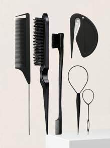 1/3/5/6 stuks haarstylingkamset met topsy tail-tool, plaagborstel, rattenkam voor vrouwen haarstyling voor vrouwen, controle op pluizig haar en randkammen