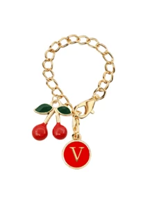 新款樱桃字母吊坠配饰，首字母A-Z，杯子名称铭牌草帽首字母手柄个性吊坠30&40盎司鼓形水杯手柄识别字母吊坠链，时尚樱桃吊坠，时尚包包吊坠，可自由搭配，情人节礼物送给朋友、亲戚、母亲 - 彩色 - 查看 20