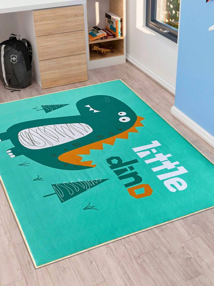Non-Slip Kids Rug With Various Prints For Bedroom 1.00m X 1.40m - Chú khủng long nhỏ - Xem 1