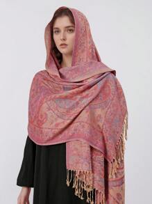 1 pieza Pañuelo/Pañuelo de cabeza clásico minimalista vintage de moda casual multifuncional de jacquard para mujer, adecuado para ropa abaya, pañuelo de cabeza musulmán de Oriente Medio y África, adecuado para viajes, vacaciones y uso en fiestas - Rosa - Ver 6