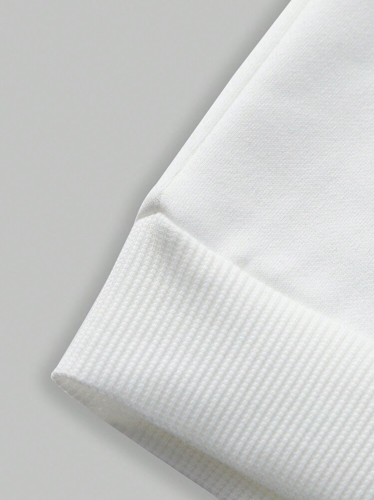 Custom Design 1pc Plain Round Neck Sweatshirt For Toddler Boys/Girls, White Color - White - View 6