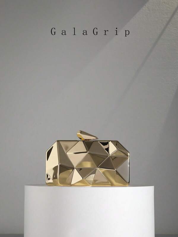 Fashion Personalized Geometric Pattern Party Clutch Bag For Women, Ladies Shoulder Chain Crossbody Purse, Date Night Gift