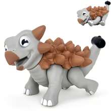 Ankylosaurus Dinosaur Toy In Articulated Vinyl For Children And Babies - Puff Toys - 淺灰色 - 查看 1