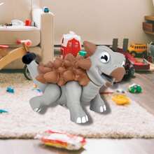 Ankylosaurus Dinosaur Toy In Articulated Vinyl For Children And Babies - Puff Toys - 淺灰色 - 查看 4