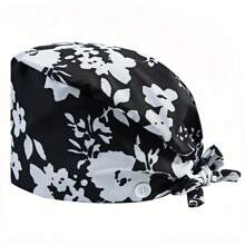 1 pieza Gorra de trabajo para mujer de poliéster con estampado geométrico, apta para médicos, enfermeras o trabajos de limpieza, práctica, antibacteriana y antipolvo, adecuada para primavera, verano, otoño e invierno