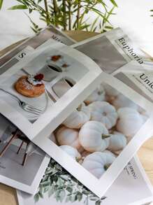 Minimalist English Magazine Shooting Backdrop, Live Streaming Photo Props, Street Style, Sample House, Homestay Decor Item, Decorate Coffee Table, Bookshelf, Display - Fashion Magazine, Books, Home Decor, Plant Pattern Design For Household Use