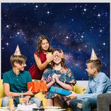 Sfondo a tema del cielo notturno e della galassia, spazio, astronauta, decorazione per feste di compleanno per bambino di 1 anno a tema spaziale, accessori per servizi fotografici