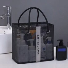 Large Mesh Bath Bag, Handheld Toiletry Storage Basket, High Capacity Organizer Tote For Men - Multicolor - View 2