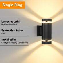 CANMEIJIA Acrylic LED Wall Lamp, IP65 Waterproof Outdoor Home Lighting Fixture, E27 Base, Square/Round Shape, Suitable For Balcony, Stairs, Street, Indoor, Garden, Living Room, Bathroom, Kitchen, Bedroom, Corridor
