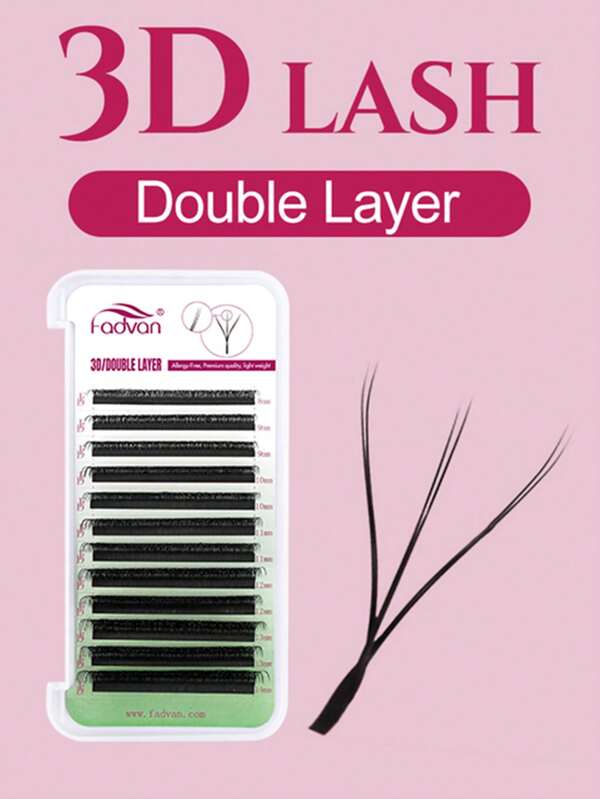 FADVAN Cílios reais Fadvan 6D W 0.07 C/D 8-15mm, Extensões de cílios em leque pré-preparado W, Estilo natural macio preto/marrom W, Cílios individuais falsos de vison, Enxerto de cílios profissional, Suprimentos para técnicos de cílios