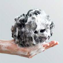 Shower Ball For Men Large Size Non-Dispersing Bath Flower For Men Super Soft Skin Washing Bath Ball - Black - View 7