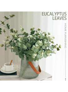 用于婚礼和婚礼仪式的人造假花、仿真绿植、桉树叶、DIY 花束和花瓶装饰。 - 綠色 - 查看 9