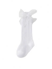 1 Pair Infant/Toddler Spring/Summer Knee High Socks, Bow & Mesh Leg Warmers, Autumn Mosquito-Repellent Socks