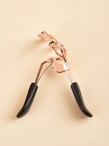 1pc Rose Gold & Black Handle Eyelash Curler, Practical Beauty Tool,Makeup,Cheap,Room Decor,Vanity,Travel,Bedroom,Makeup Accessories,Eyelash Curler