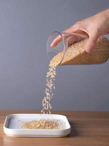 1 pieza Frasco de almacenamiento hermético transparente de PET, Recipiente de alimentos sellado estilo japonés con tapa, Tarro de cocina de plástico para especias, hojas de té y talla grande