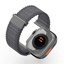 尼龙运动表带适用于 Series 10 9 8 7 6 5 4 3 SE Ultra 2 和 Ultra 49 毫米，柔软、透气、休闲风格，钩环扣，可调节运动单环表带适用于手表 46 毫米 40 毫米 38 毫米 41 毫米 42 毫米 44 毫米 45 毫米 - 黑色 - 查看 5