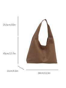 Bolso de hombro con billetera en forma de media luna tejido de moda para mujer, bolso de piel de poliuretano