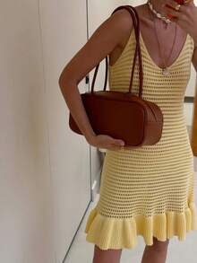 活力夏日性感宝贝，度假风可爱吊带露背低胸系带针织女装，圣诞节，圣诞连衣裙，新年，新年服装，新年装扮，新年服饰