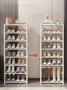 1 pieza Estantería para zapatos, gabinete de almacenamiento de zapatos de uso múltiple, organizador de zapatos simple para la entrada, dormitorio, diseño minimalista moderno