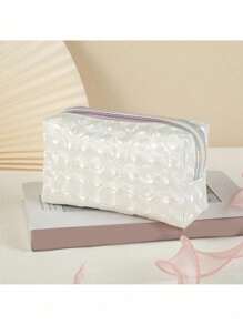 Solid Color Flower Makeup Bag, Multifunctional Makeup Bag, Portable Grooming And Storage Bag - Multicolor - View 6