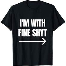 Funny Brainrot Meme Gen Z Slang I'm With Fine Shyt T-Shirt, Oversized Short Sleeve Classic Heavy Cotton T Shirt Printed Graphic Tee Women's Casual Short-Sleeved Top - màu đen - Xem 1