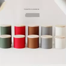 1pc Kitchen & Dining Airtight Canister, Portable Travel Round Paper Tea Tin, Suitable For Coffee, Tea Leaves, Candy, Spice Storage, Small Gift Canister