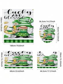 1pc St. Patrick's Day Spring Gnome Pattern Shower Curtain Set, Waterproof Polyester Fabric, Machine Washable, Top Hooks Included, For Bathroom Decoration, Home Decor Fall Decor Bathroom Accessories Back To School