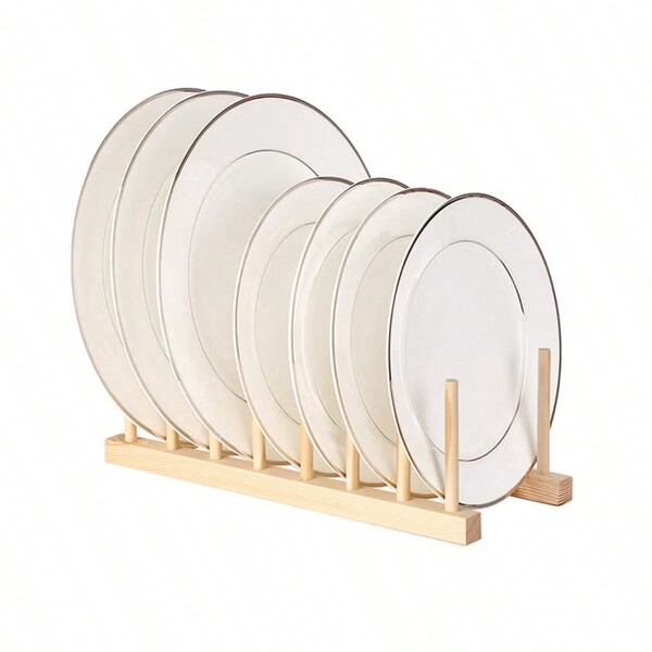 1 Stück Bambusteller Halter Regal, Küchenorganizer für Teller, Schüsseln, Tassen, Topfdeckel und Schneidbretter, multifunktionaler Bambus Abtropfständer, Regal, Küchen Grund-Essentials für Zuhause