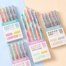 5 stuks/set dubbelzijdige markeerstiften, 10 kleurenset, zachte fluorescerende markers voor kleuren, onderstrepen, decoratieve markeringen, ontwerp met dubbele punt voor doe-het-zelf-notities, schilderen, paasdecoraties, kunstbenodigdheden