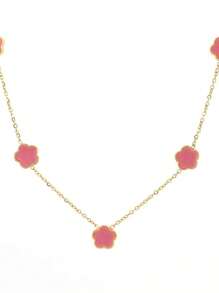 1 Set Floral Design Chain Bracelet, Necklace And Earring Jewelry Set, Elegant Style For Women