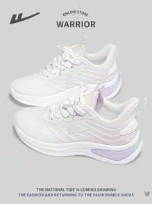 WARRIOR 1 Pair Women's Front Lace-Up Sport Shoes, Mesh Breathable Anti-Slip Comfortable Versatile Lightweight Casual Shoes, Suitable For Outdoor Sports/Running - Purple - View 5