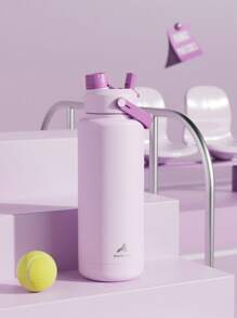 40 盎司保温水瓶，带二合一吸管和壶嘴盖，保冷 24 小时，防漏，双层不锈钢水瓶，适用于运动、健身、旅行和学校（淡紫色） - 淡紫色 - 查看 9