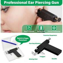 Reusable Ear Piercing Kit For Professional Salon With 8 Pcs Stainless Steel Earrings Set For Home